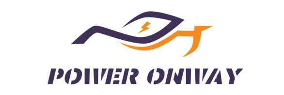 white orange minimalist electric car logo